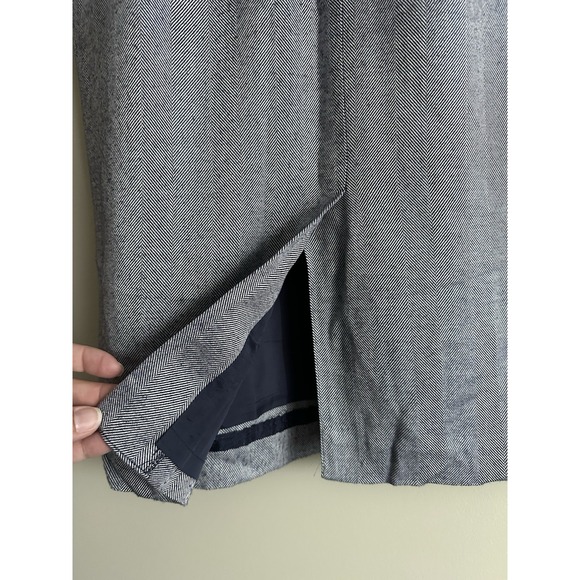 WORTHINGTON Vintage‎ Navy Herringbone Pleated Pencil Skirt, Size 8 - Picture 7 of 8